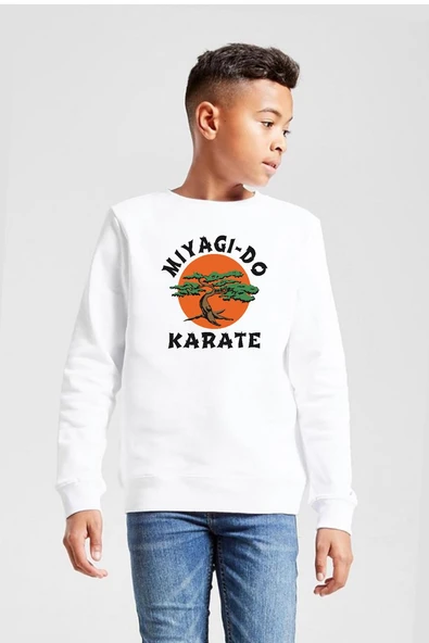 Cobra Kai Miyagi Do Karate Beyaz Çocuk 2ip Sweatshirt ürün görseli 1