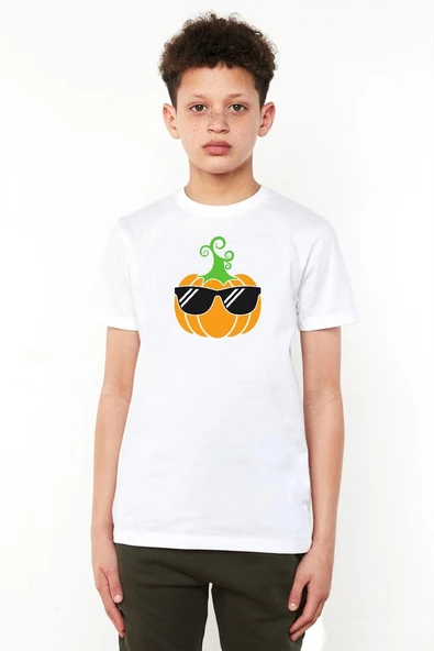 Cool Pumpkin Beyaz Çocuk Bisikletyaka Tshirt ürün görseli 1