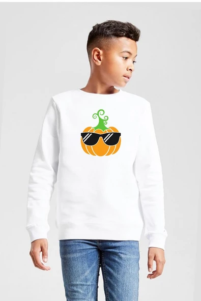 Cool Pumpkin Beyaz Çocuk 2ip Sweatshirt ürün görseli 1