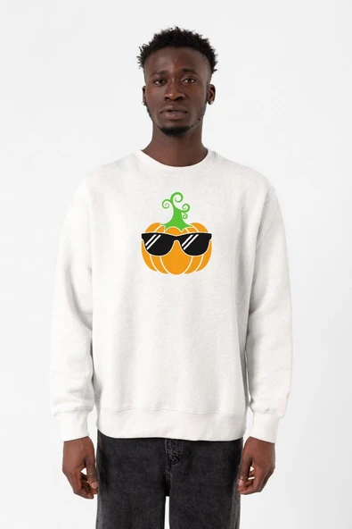 Cool Pumpkin Beyaz Erkek 2ip Sweatshirt ürün görseli 1