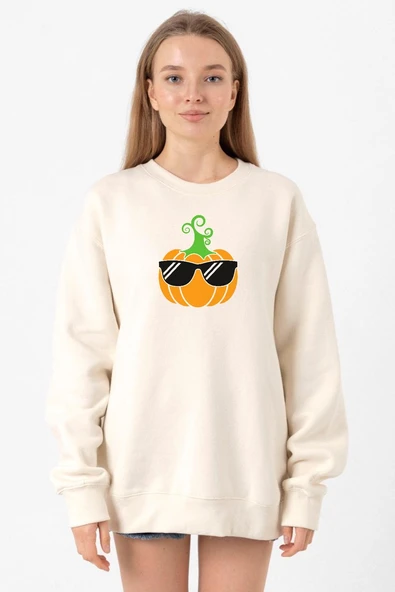 Cool Pumpkin Ekru Kadın 2ip Sweatshirt ürün görseli 1