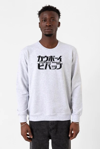 Cowboy Bebop Retro Letter Logo Karmelanj Erkek 2ip Sweatshirt ürün görseli 1