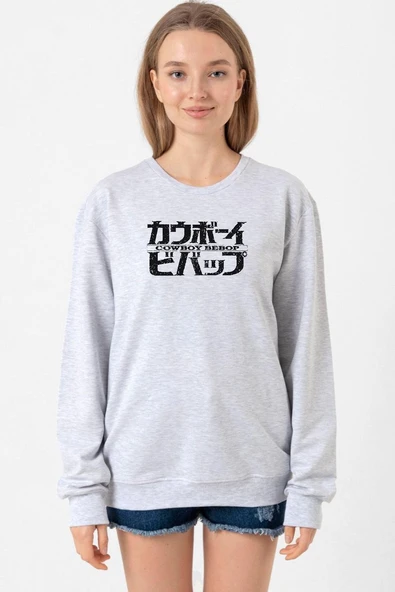 Cowboy Bebop Retro Letter Logo Grimelanj Kadın 2ip Sweatshirt ürün görseli 1