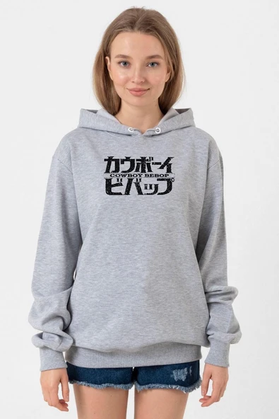 Cowboy Bebop Retro Letter Logo Grimelanj Kadın 3ip Kapşonlu Sweatshirt ürün görseli 1