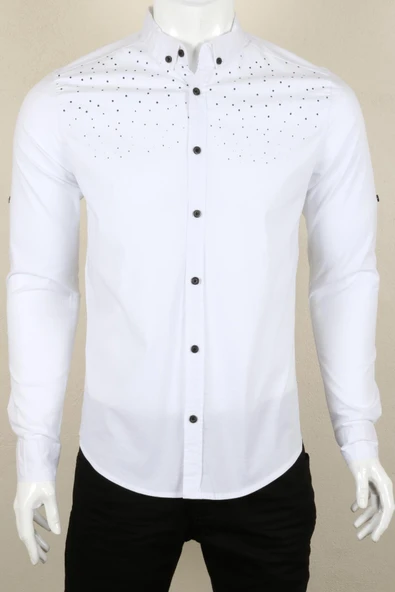 Erkek Gömlek Slim Fit RAR00461 Beyaz ürün görseli 1