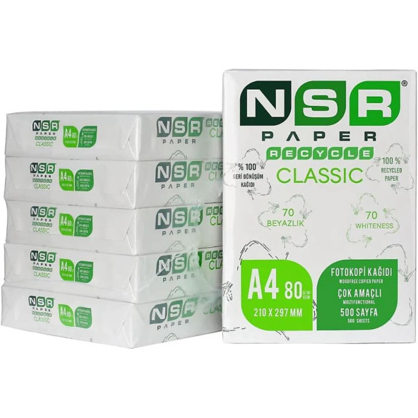 NSR PAPER Classic Geri Dönüştürülmüş A4 Fotokopi Kağıdı 80 Gr ürün görseli 1