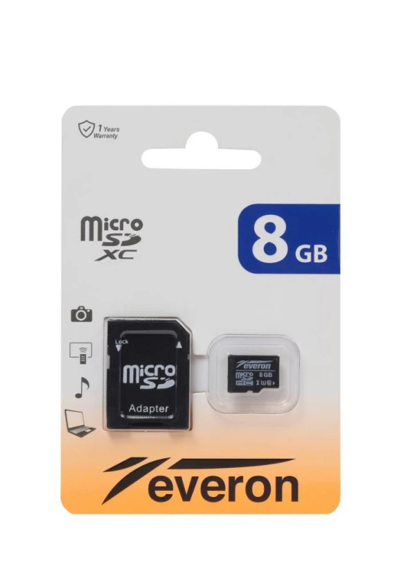 Everon 8GB Micro SD Hafıza Kartı Adaptörlü ürün görseli 1