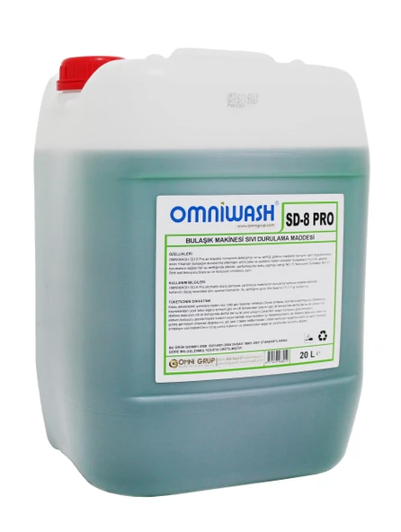 Omniwash SD-6 Pro 20 Lt Endüstriyel Bulaşık Makine Deterjanı + SD-8 Pro 20 Lt Parlatıcı - Resim 3