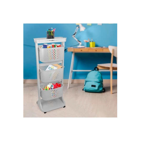 Üç Katlı Organizer Sepet - Sebzelik - Resim 4
