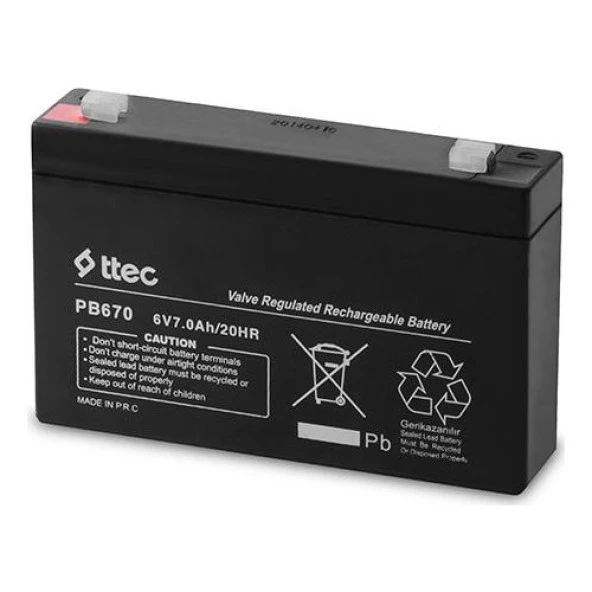 Ttec 6V 7Ah Bakımsız Kuru Akü ürün görseli 1