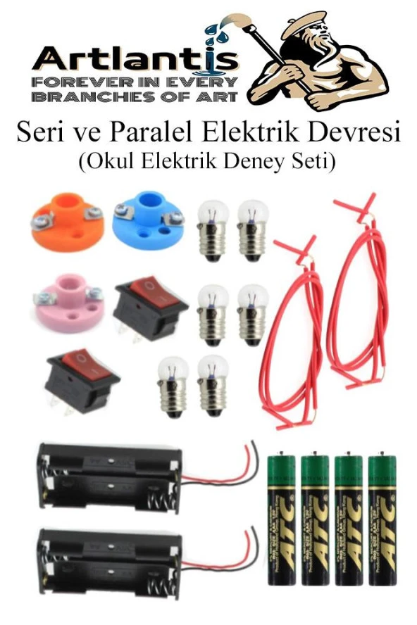 Seri ve Paralel Elektrik Devresi 1 Paket Basit Elektrik Devresi Deney Seti Okul İş Eğitimi Seti ürün görseli 1