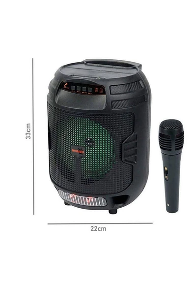 Kimiso Qs-3609 Taşınabilir Bluetooth Hoparlör USB/TF/FM Radio/ BT/TWS 6.5INCH 210*210*299MM ürün görseli 1