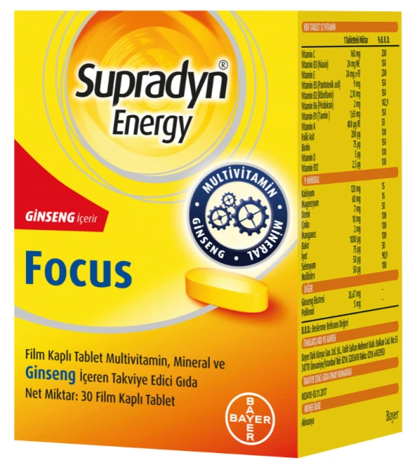 Supradyn Energy Focus Multivitamin 30 Tablet ürün görseli 1