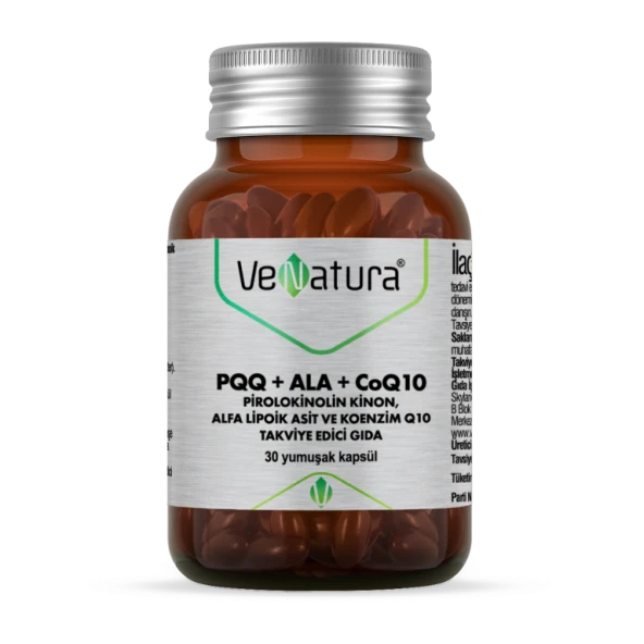 Venatura PQQ+ALA+Coq10 30 Softjel Kapsül (Pirolokinolin Kinon, Alfa Lipoik Asit, Koenzim Q10) ürün görseli 1