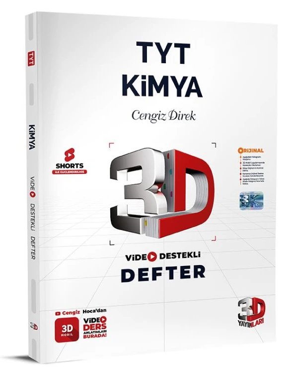 3D Yayınları 2024 Tyt Kimya Video Destekli Defter ürün görseli 1