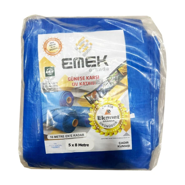 Emek Çadır Kumaşı Branda Tente UV Güneşlik Gölgelik Koruma Yağmur Su Geçirmez - 5x8 Metre - 1 Paket ürün görseli 1