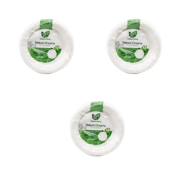 Roll-Up Nature Ekolojik Karton Kağıt Parti Tek Kullanımlık Tabak - 18 Cm. - 50 Adetlik 3 Paket ürün görseli 1