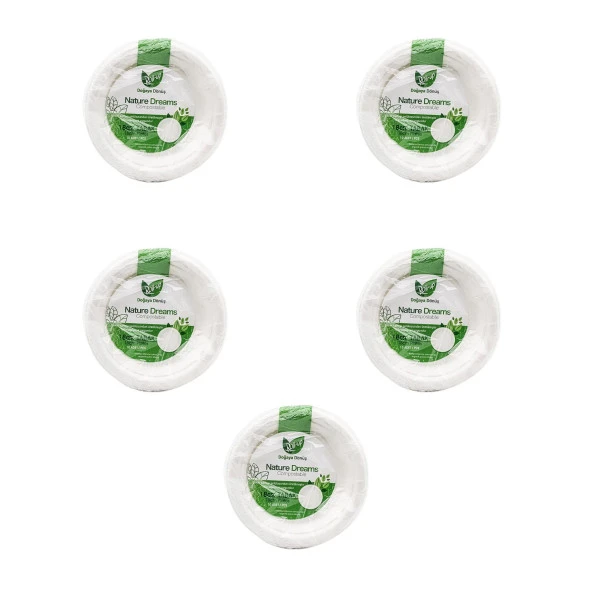 Roll-Up Nature Ekolojik Karton Kağıt Parti Tek Kullanımlık Tabak - 18 Cm. - 50 Adetlik 5 Paket ürün görseli 1