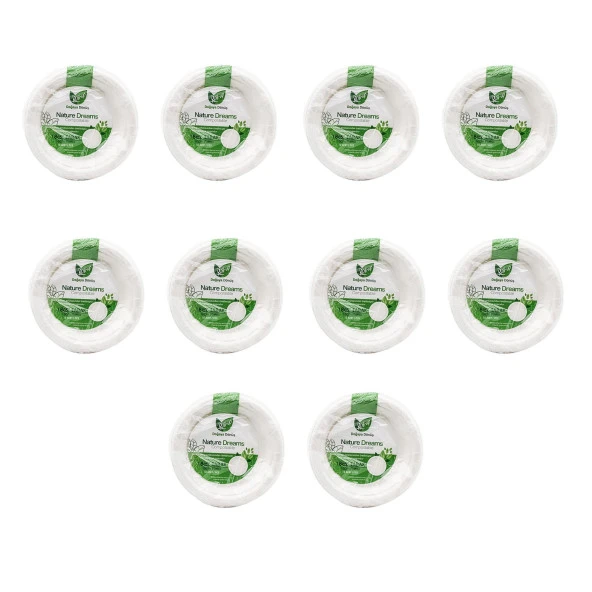 Roll-Up Nature Ekolojik Karton Kağıt Parti Tek Kullanımlık Tabak - 18 Cm. - 50 Adetlik 10 Paket ürün görseli 1