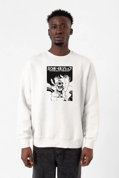 Cowboy Bebop Spike See You Space Cowboy Beyaz Erkek 2ip Sweatshirt ürün görseli 1