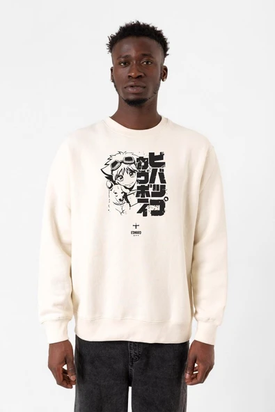 Cowboy Bebop Vintage Ein and Ed Ekru Erkek 2ip Sweatshirt ürün görseli 1