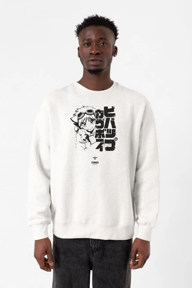 Cowboy Bebop Vintage Ein and Ed Beyaz Erkek 2ip Sweatshirt ürün görseli 1
