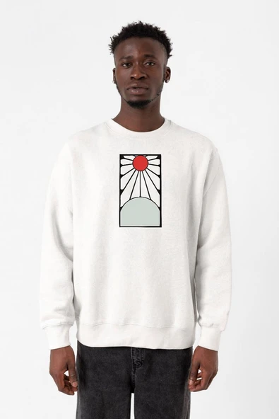 Demon Slayer Anime Crest Earring Demon Beyaz Erkek 2ip Sweatshirt ürün görseli 1