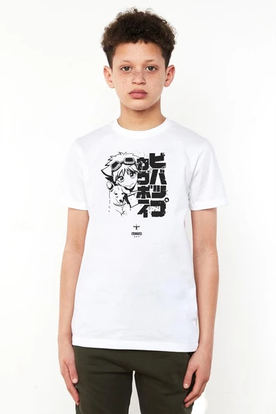 Cowboy Bebop Vintage Ein and Ed Beyaz Çocuk Bisikletyaka Tshirt ürün görseli 1