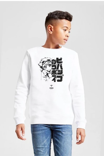 Cowboy Bebop Vintage Ein and Ed Beyaz Çocuk 2ip Sweatshirt ürün görseli 1