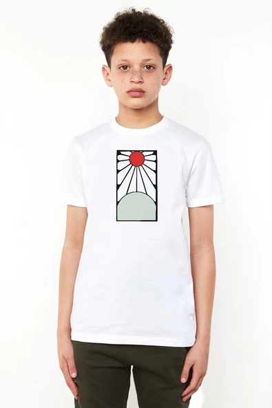 Demon Slayer Anime Crest Earring Demon Beyaz Çocuk Bisikletyaka Tshirt ürün görseli 1