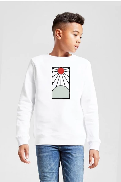 Demon Slayer Anime Crest Earring Demon Beyaz Çocuk 2ip Sweatshirt ürün görseli 1