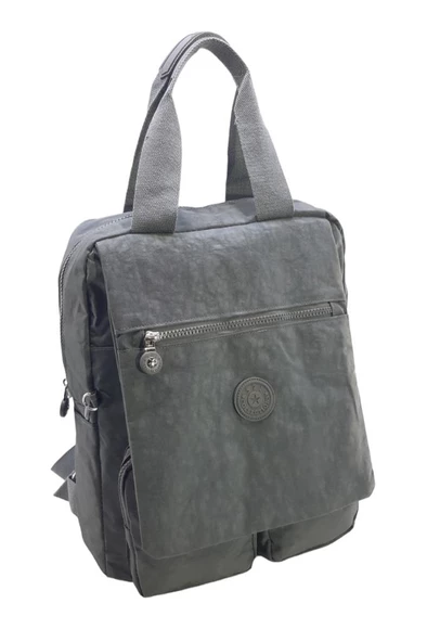 Klinkır Kumaş Kadın Sırt Çantası Kapaklı Çok Cepli Hafif Yağmur Geçirmez Kumaş 35*30 Cm ürün görseli 1