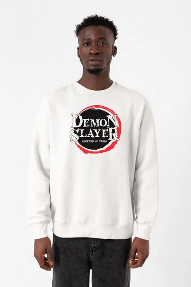 Demon Slayer Anime Squad Demon Slayer Kimetsu No Yaiba Beyaz Erkek 2ip Sweatshirt ürün görseli 1