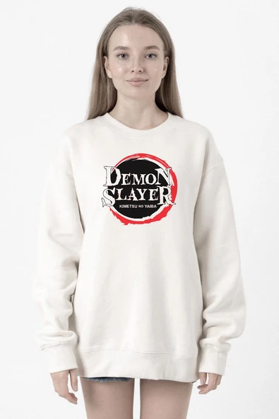 Demon Slayer Anime Squad Demon Slayer Kimetsu No Yaiba Beyaz Kadın 2ip Sweatshirt ürün görseli 1