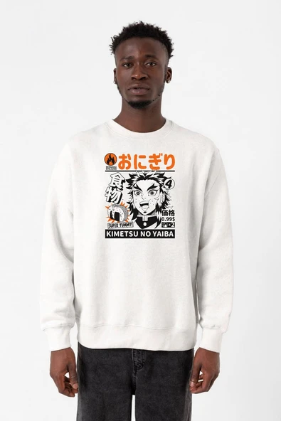 Demon Slayer Anime Super Yummy Beyaz Erkek 2ip Sweatshirt ürün görseli 1