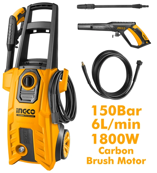 İngco Endüstriyel Yüksek Basınçlı Yıkama Makinesi 1800w Hpwr18008 ürün görseli 1