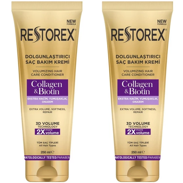 Restorex Collagen Ve Biotin Dolgunlaştırıcı Saç Bakım Kremi 250 ml 2 ADET ürün görseli 1