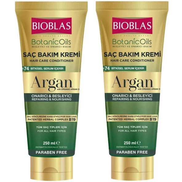 Bioblas Botanic Oils Argan Yağlı Saç Bakım Kremi 250 ml 2 ADET ürün görseli 1