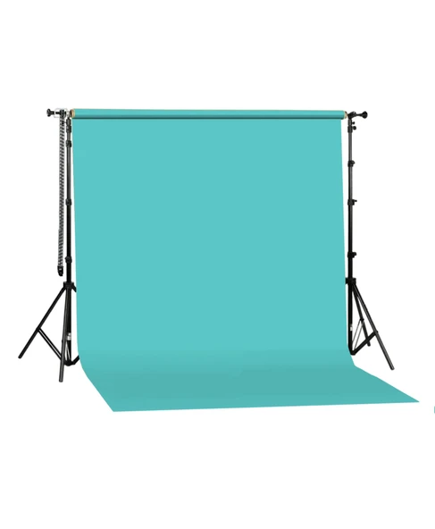 GDX Seyyar 2.70x11m Baby Blue Kağıt Sonsuz Fon Sistemi Ayaklı Makaralı Çocuk ve Ürün Çekim Arka Planı ürün görseli 1