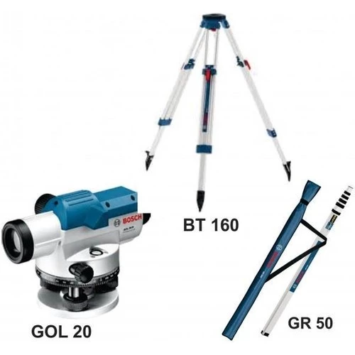 Bosch Gol 20 D+Bt 160 Tripod+Gr 500 Mira 100 Metre Optik Nivelman ürün görseli 1