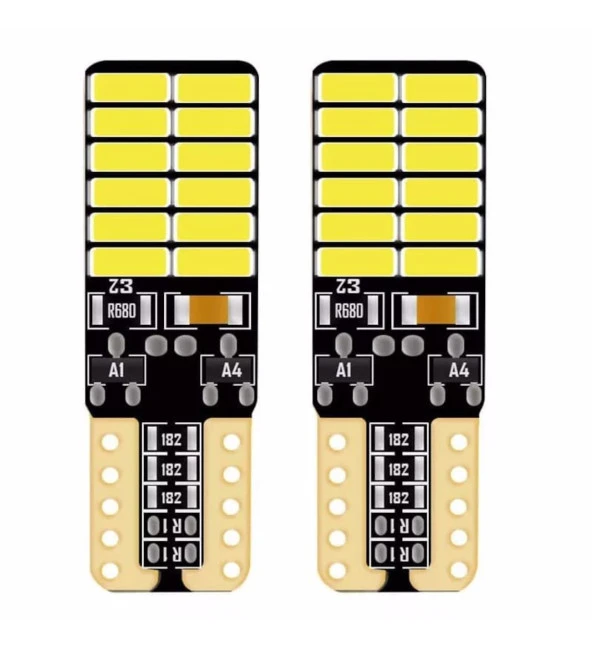 2 Adet BUZ MAVİ Renk T10 Dipsiz Led Ampul 24 LEDLİ Park Ampulü Gündüz Farı Yüksek Işık Güçlü ürün görseli 1
