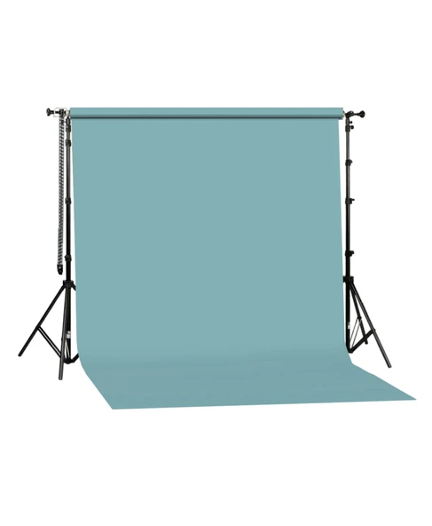 GDX Seyyar Sky Blue Kağıt Fon Seti 2.70x11m Standlı Zincir Mekanizmalı Sonsuz Stüdyo Seti ürün görseli 1