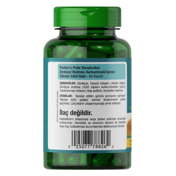 Puritans Pride Turmeric Curcumin 1000 Mg 60 Kapsül - Resim 3
