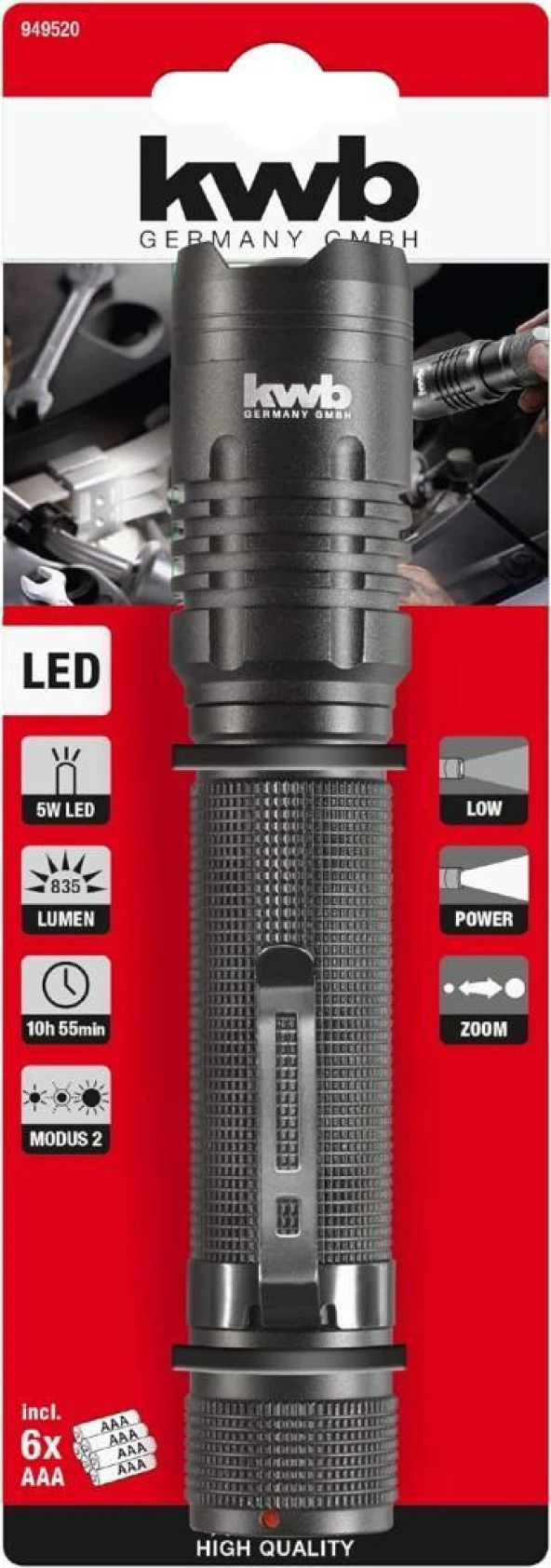 Kwb Led Teknoloji Alüminyum El Feneri 3 Fonksiyon ürün görseli 1
