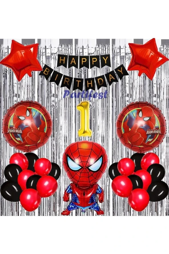 Spiderman Örümcek Adam Balon Set Balon Folyo Set Spiderman Konsept Doğum Günü Set Yaş Balon ürün görseli 1