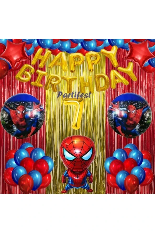 Spiderman Örümcek Adam Balon Set Balon Folyo Set Spiderman Konsept Doğum Günü Set Yaş Balon ürün görseli 1