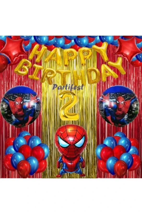Spiderman Örümcek Adam Balon Set Balon Folyo Set Spiderman Konsept Doğum Günü Set Yaş Balon ürün görseli 1