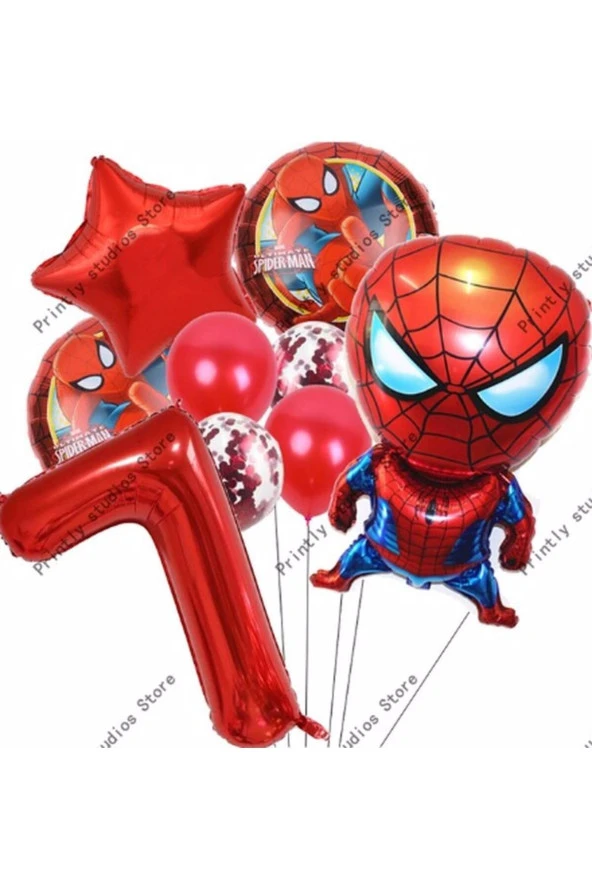 Spiderman Örümcek Adam Konsept 7 Yaş Balon Set Spiderman Örümcek Adam Konsept Doğum Günü Set ürün görseli 1