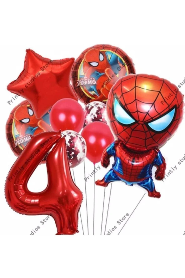 Spiderman Örümcek Adam Konsept 4 Yaş Balon Set Spiderman Örümcek Adam Konsept Doğum Günü Set ürün görseli 1