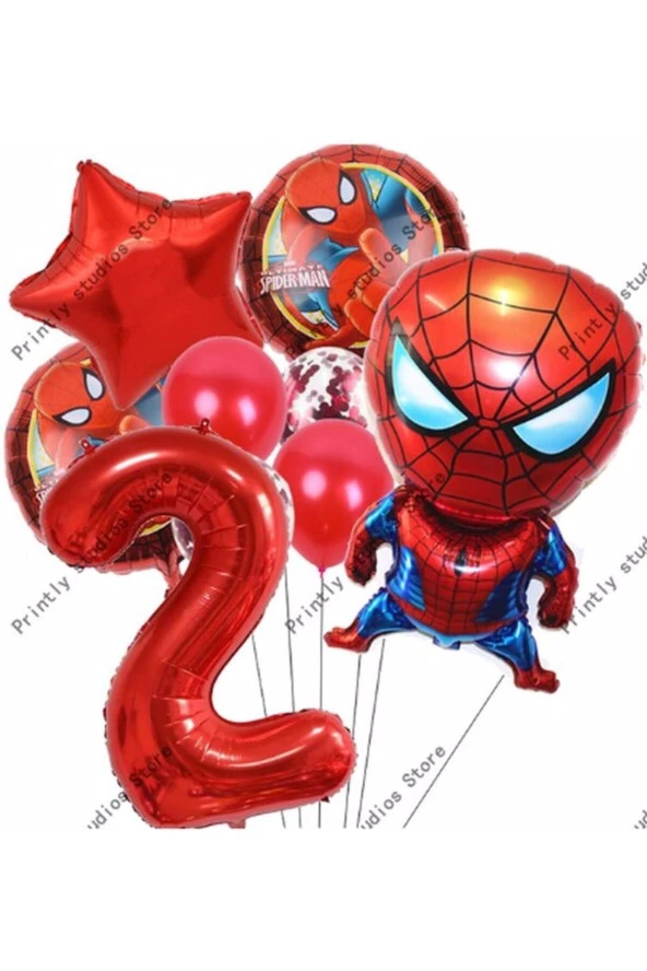 Spiderman Örümcek Adam Konsept 2 Yaş Balon Set Spiderman Örümcek Adam Konsept Doğum Günü Set ürün görseli 1